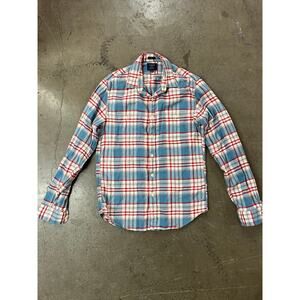 J.Crew - Flannel Plaid Slim fit Button Down / M / blue & Red